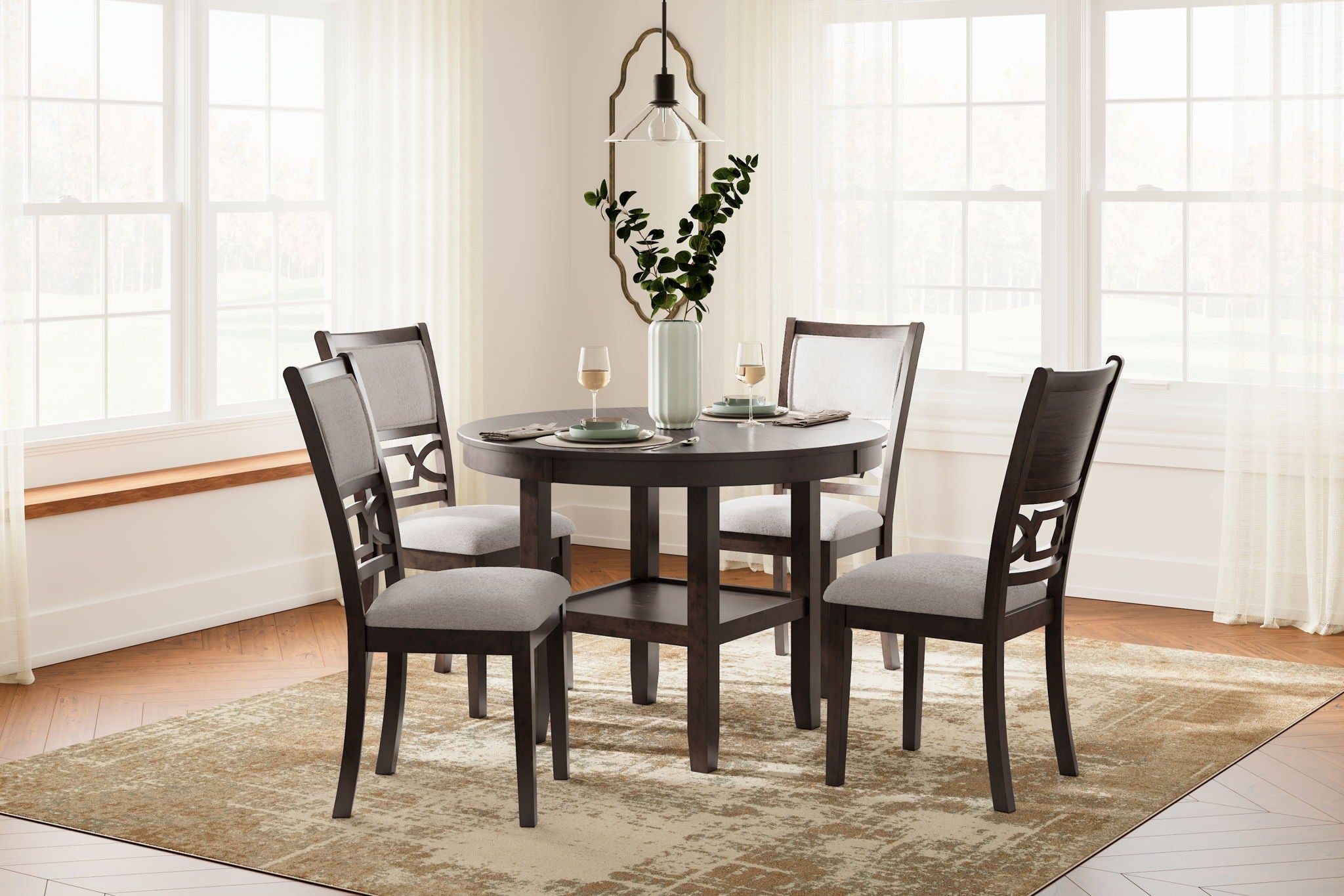 Langwest - Brown - Dining Room Table Set (Set of 5) - Urban Living Furniture (Los Angeles, CA)