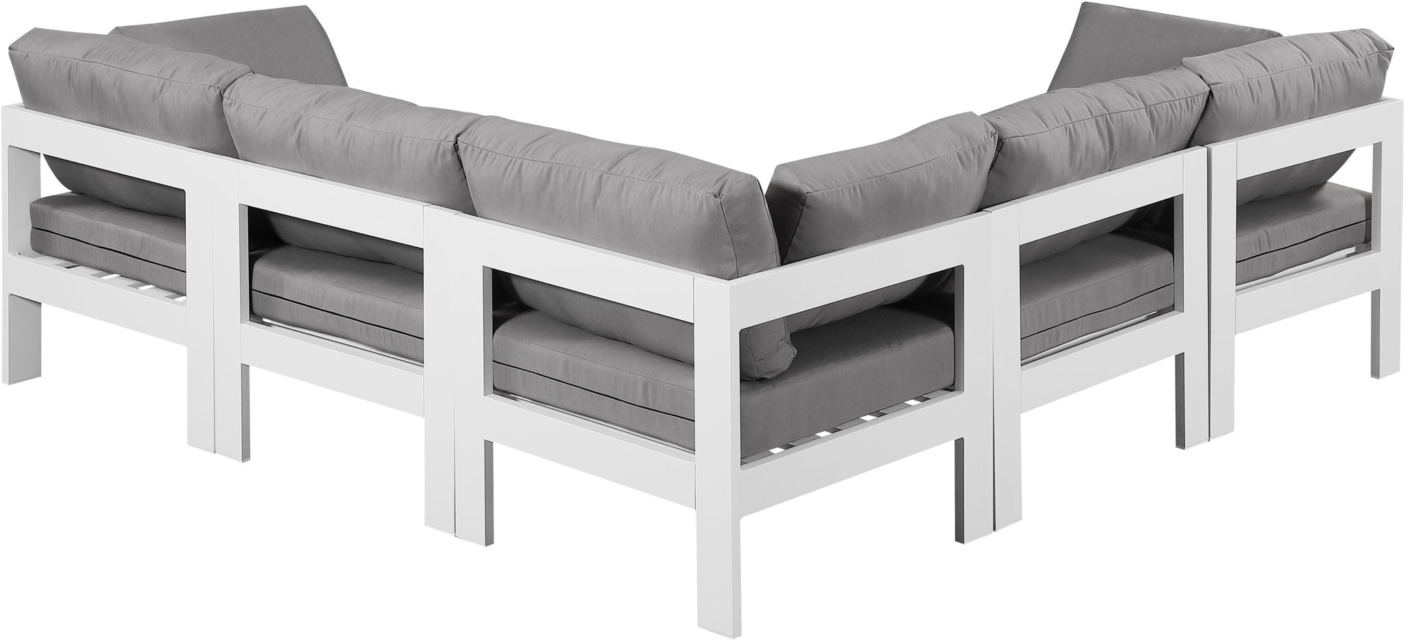 Nizuc - Outdoor Patio 5 Piece Modular Sectional With White Frame - Urban Living Furniture (Los Angeles, CA)