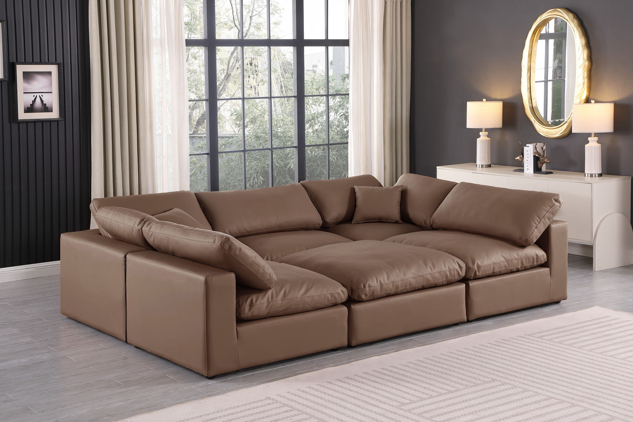 Comfy - 6 Piece Faux Leather Sectional - Urban Living Furniture (Los Angeles, CA)