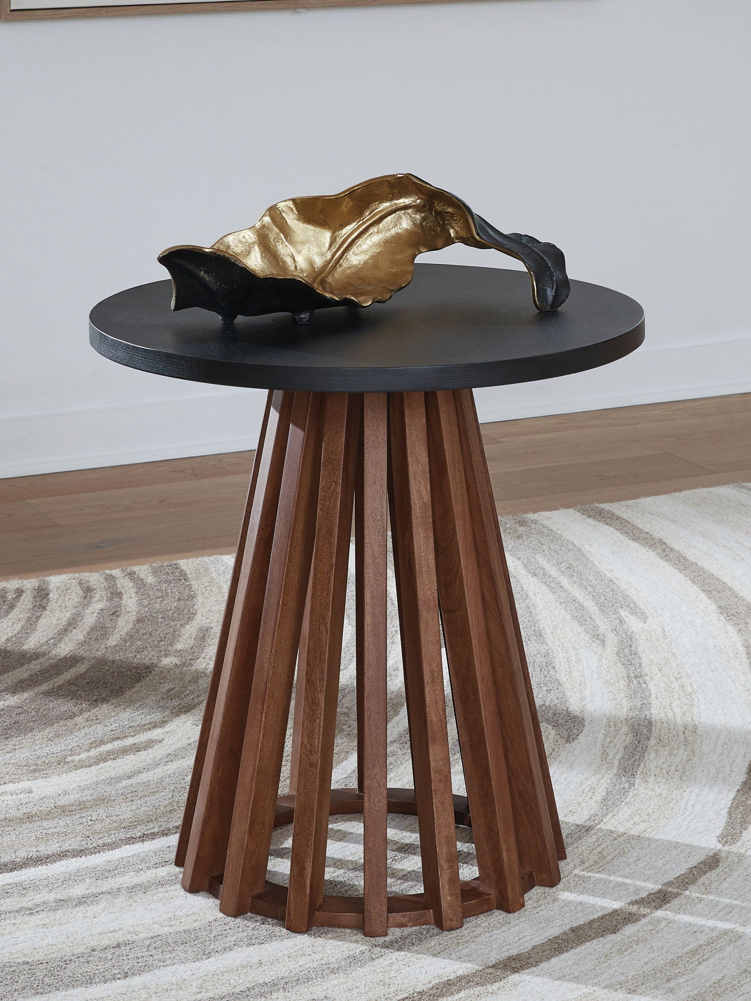 Kallari - Round End Table - Warm Brown / Black - Urban Living Furniture (Los Angeles, CA)