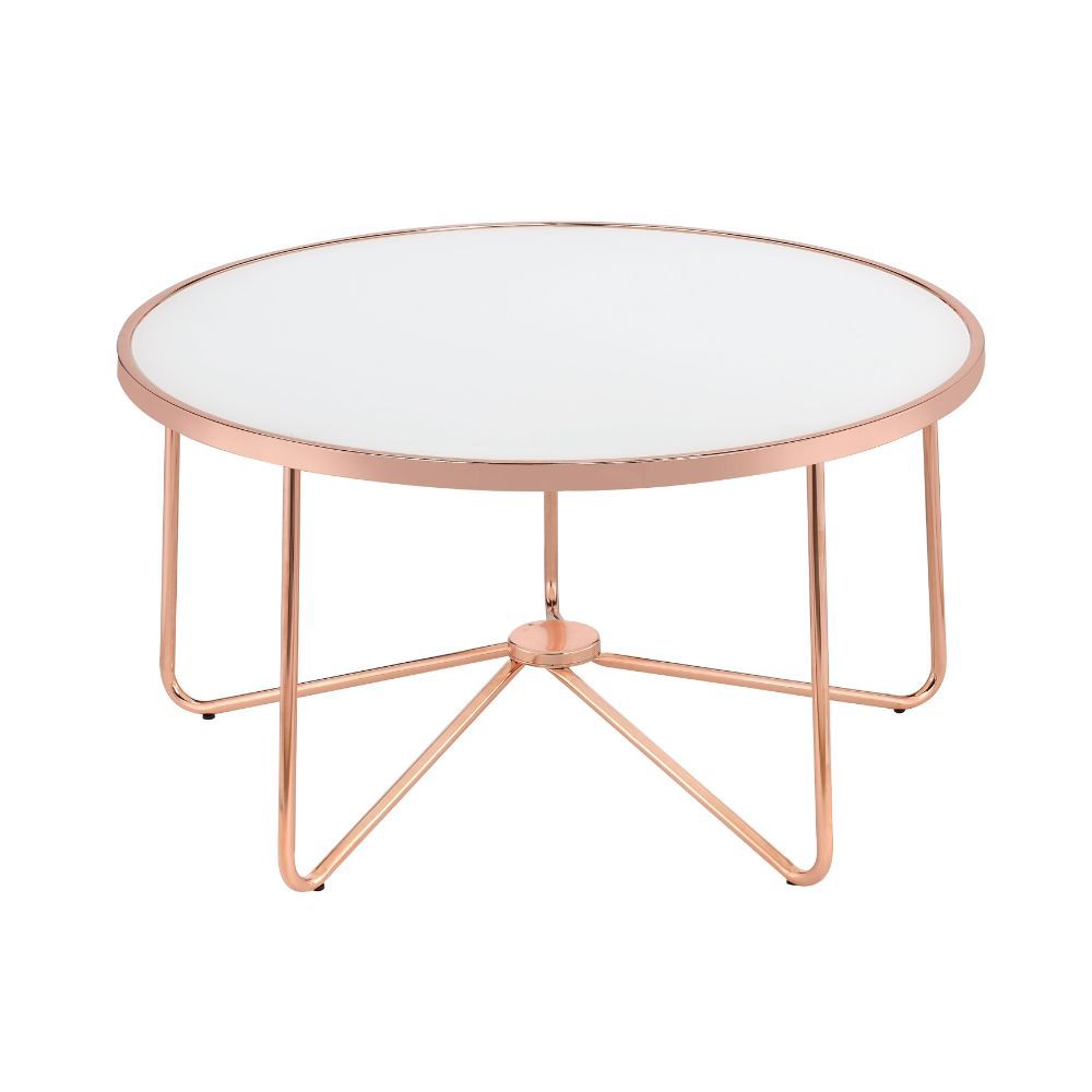 Alivia - Coffee Table - Frosted Glass & Rose Gold - Urban Living Furniture (Los Angeles, CA)