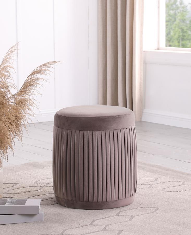 Tovar - Round Upholstered Ottoman - Mauve - Urban Living Furniture (Los Angeles, CA)