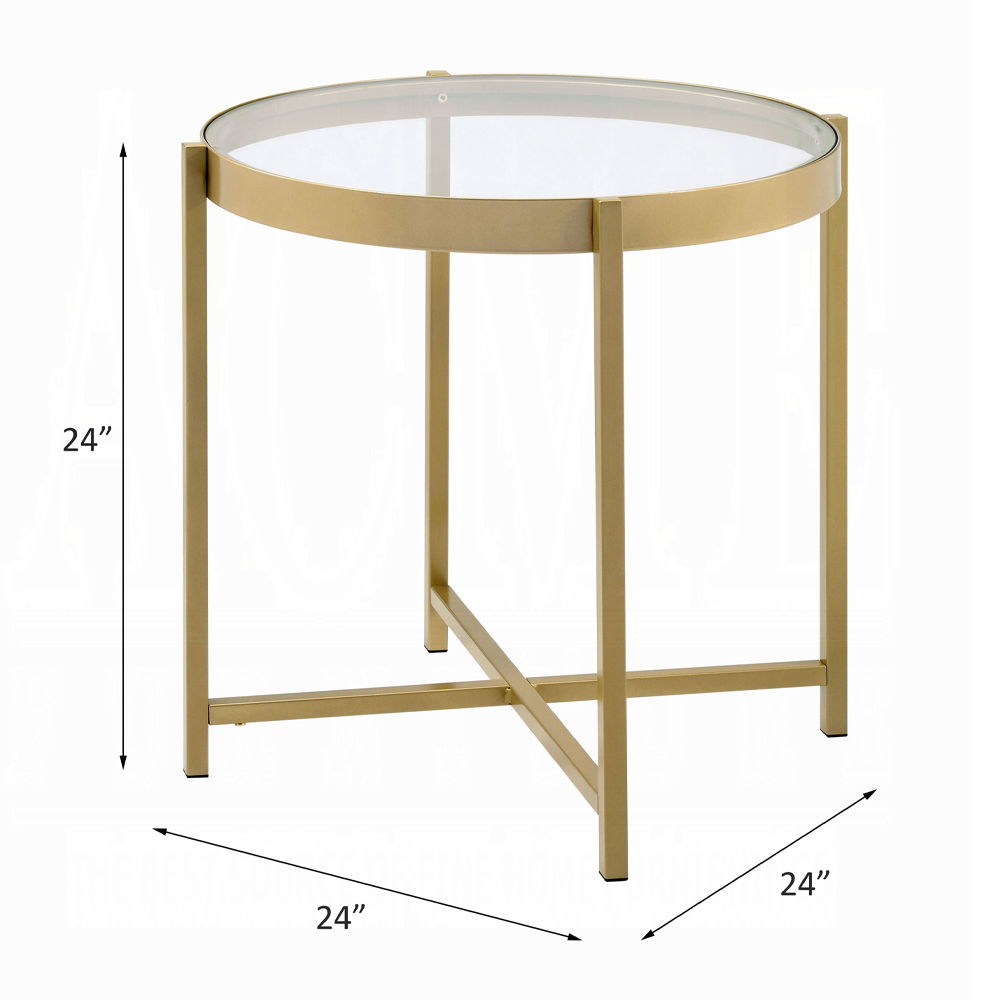 Charrot - End Table - Clear Glass Top & Gold - Urban Living Furniture (Los Angeles, CA)
