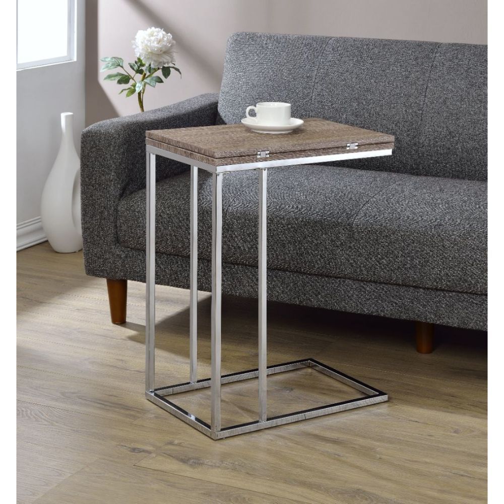 Danson - Accent Table - Weathered Oak & Chrome - Urban Living Furniture (Los Angeles, CA)