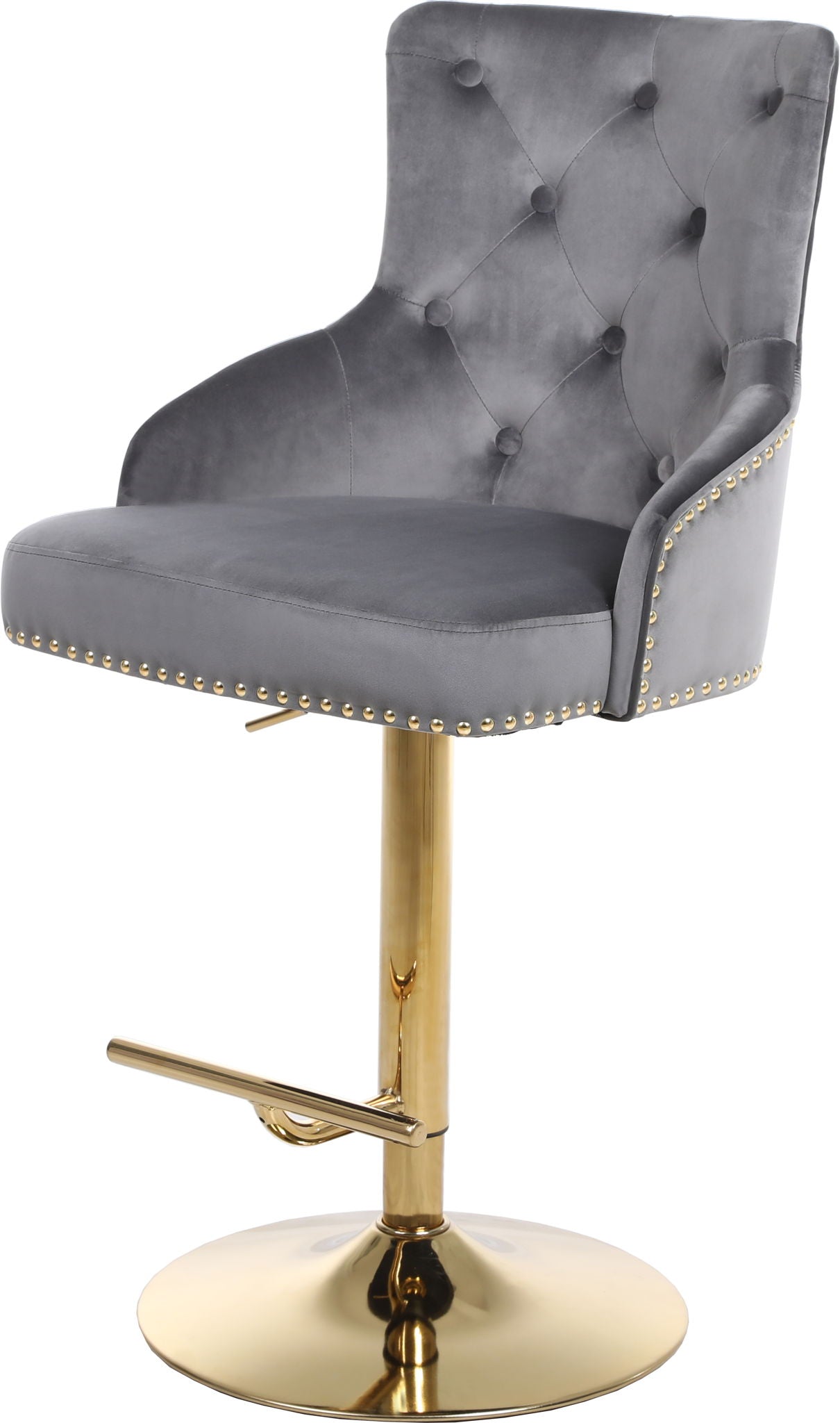 Claude - Adjustable Stool with Gold Base - Urban Living Furniture (Los Angeles, CA)