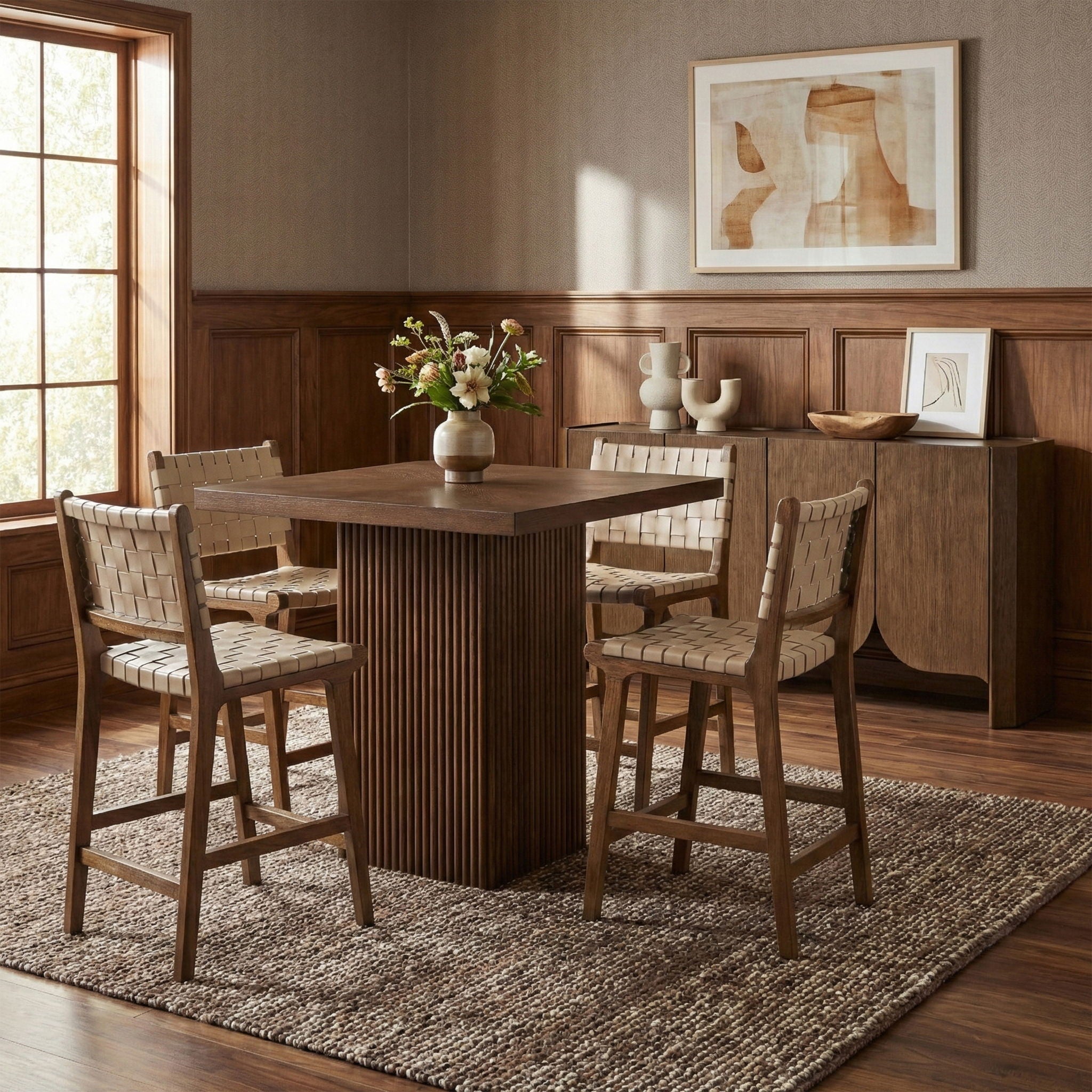 Entwine - Vegan Leather Upholstered Counter Stool - Painted Brown - Urban Living Furniture (Los Angeles, CA)