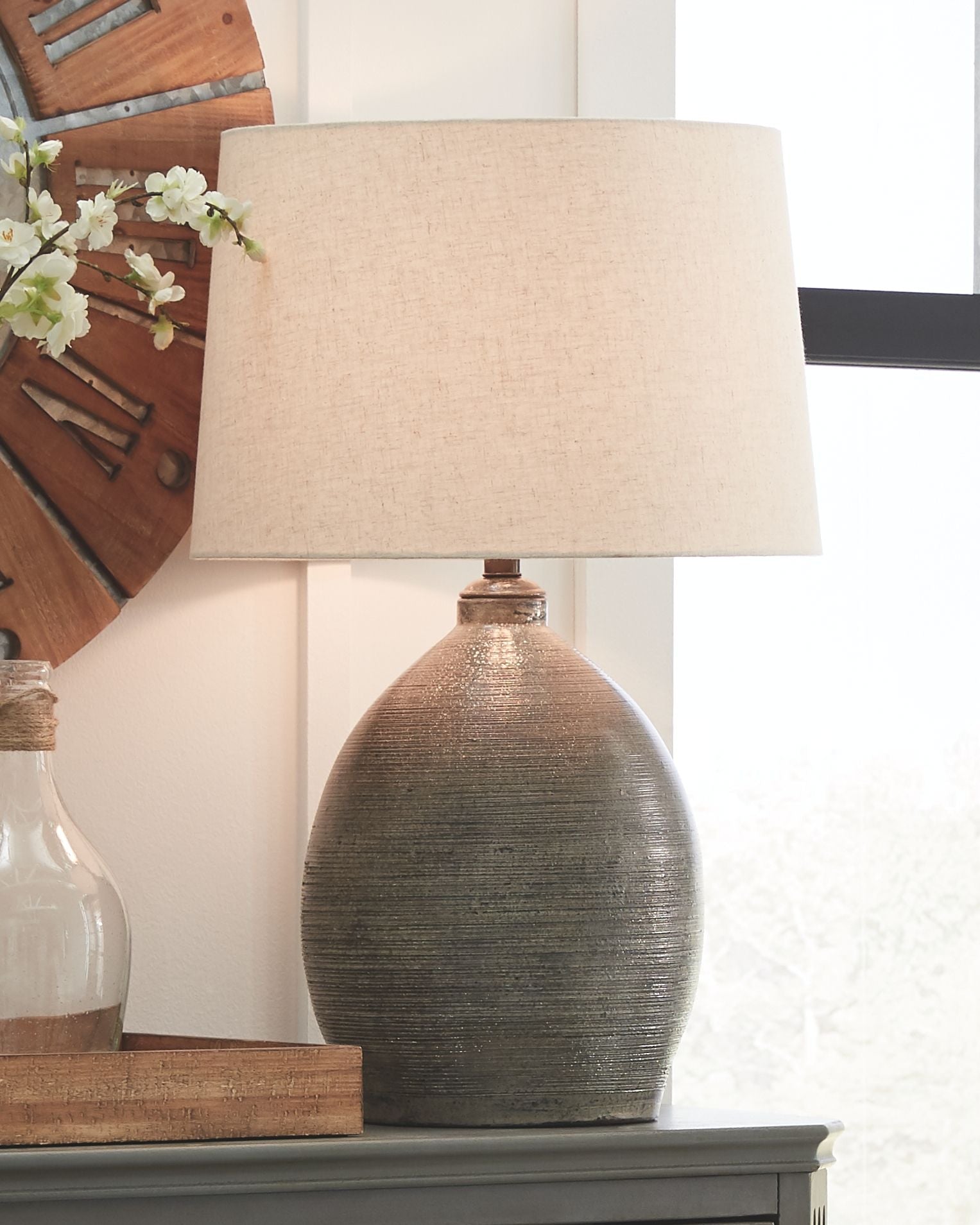 Joyelle - Gray - Terracotta Table Lamp - Urban Living Furniture (Los Angeles, CA)