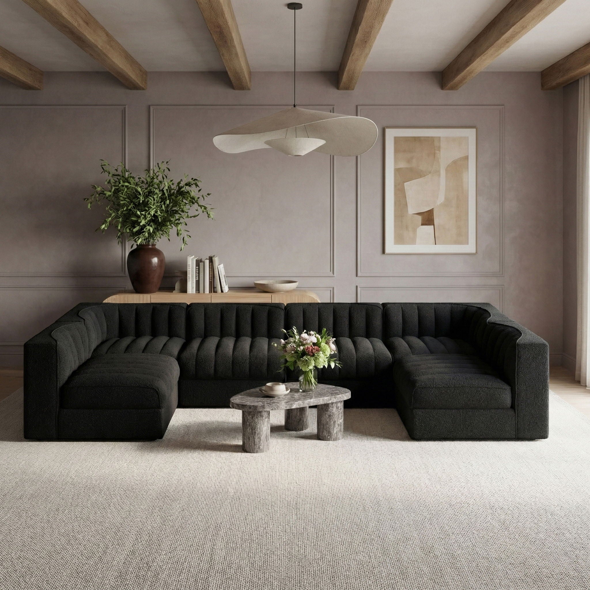 Rummi - Armless Velvet Performance Fabric Upholstered 6 Piece Modular Sectional - Urban Living Furniture (Los Angeles, CA)