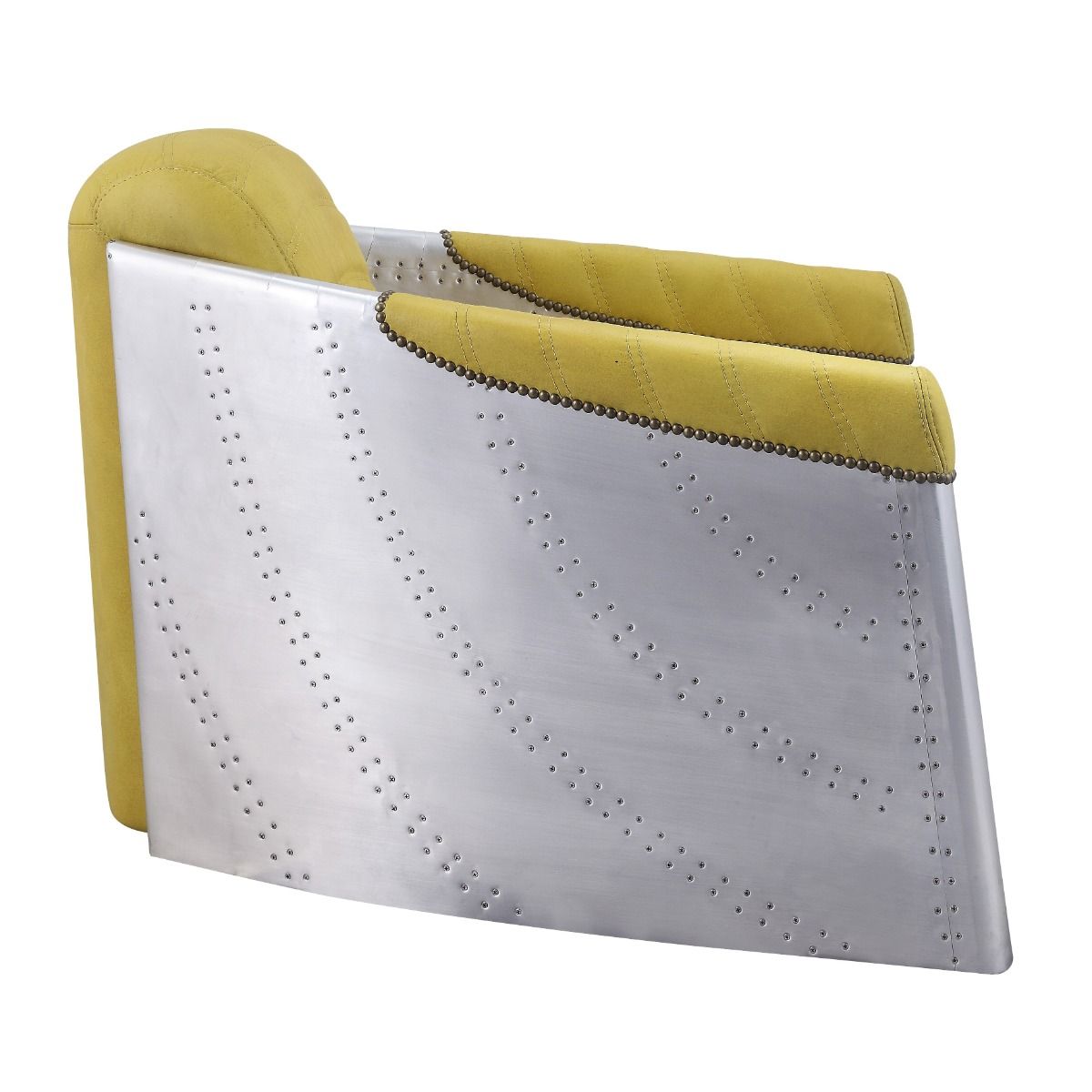 Brancaster - Accent Chair - Yellow Top Grain Leather & Aluminum - Urban Living Furniture (Los Angeles, CA)