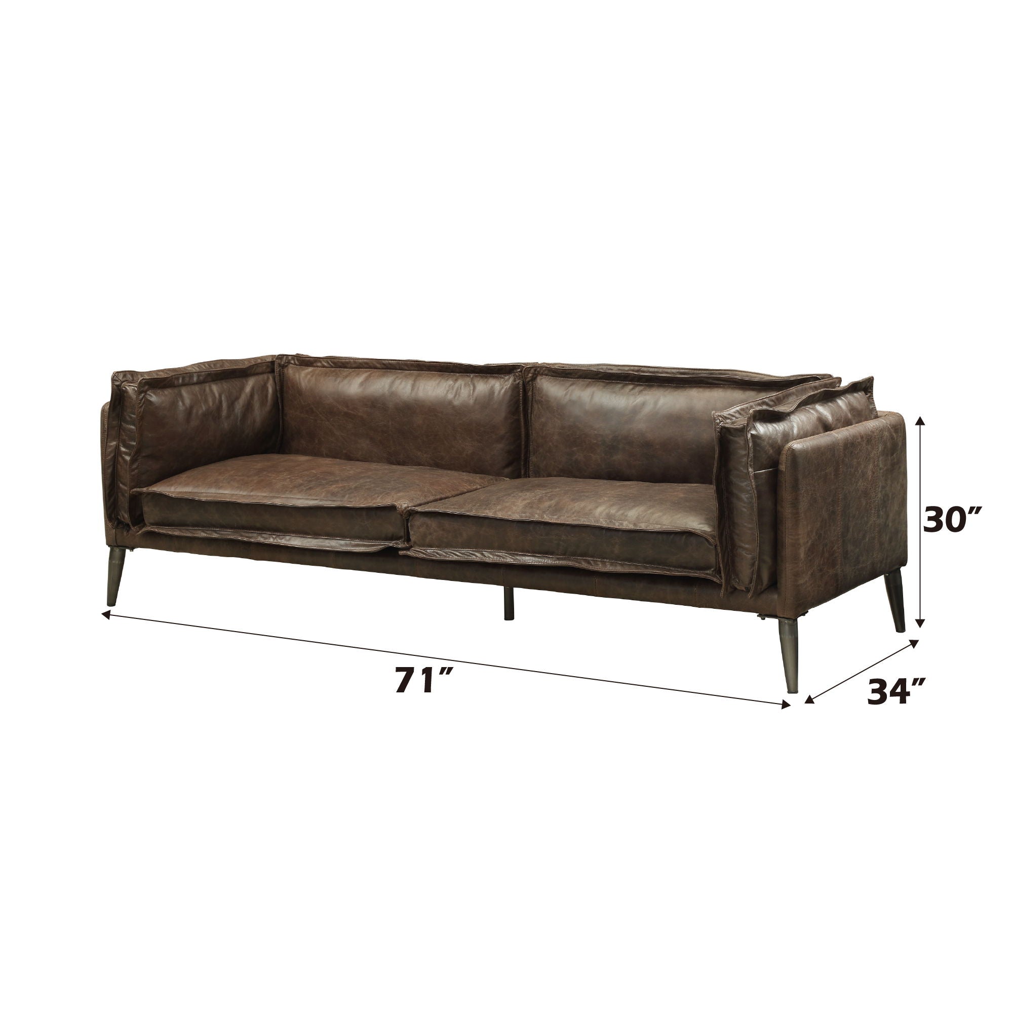 Porchester - Loveseat - Distress Chocolate Top Grain Leather - Urban Living Furniture (Los Angeles, CA)