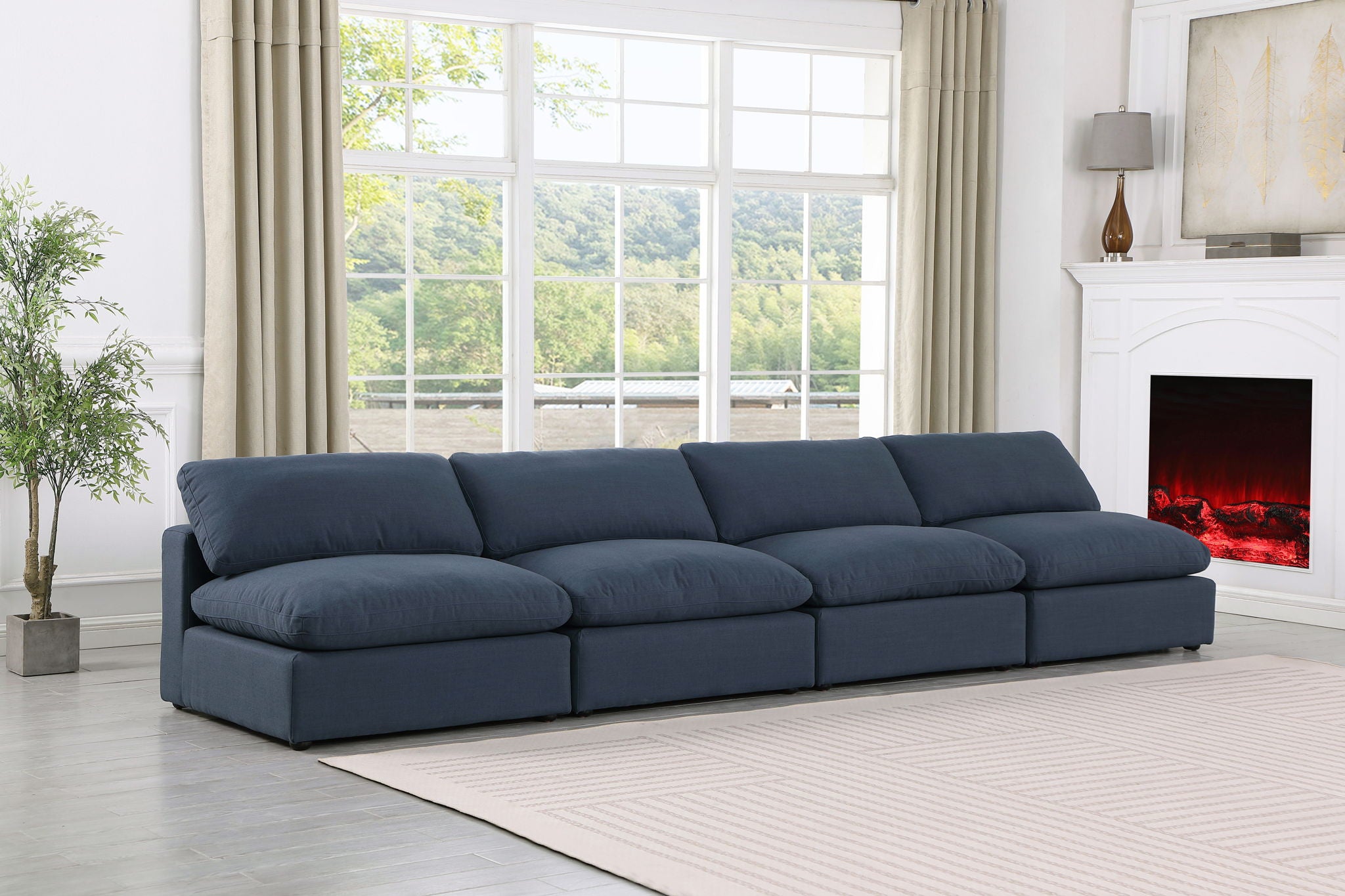 Comfy - Linen Modular Armless Sofa 4 Seats - Urban Living Furniture (Los Angeles, CA)