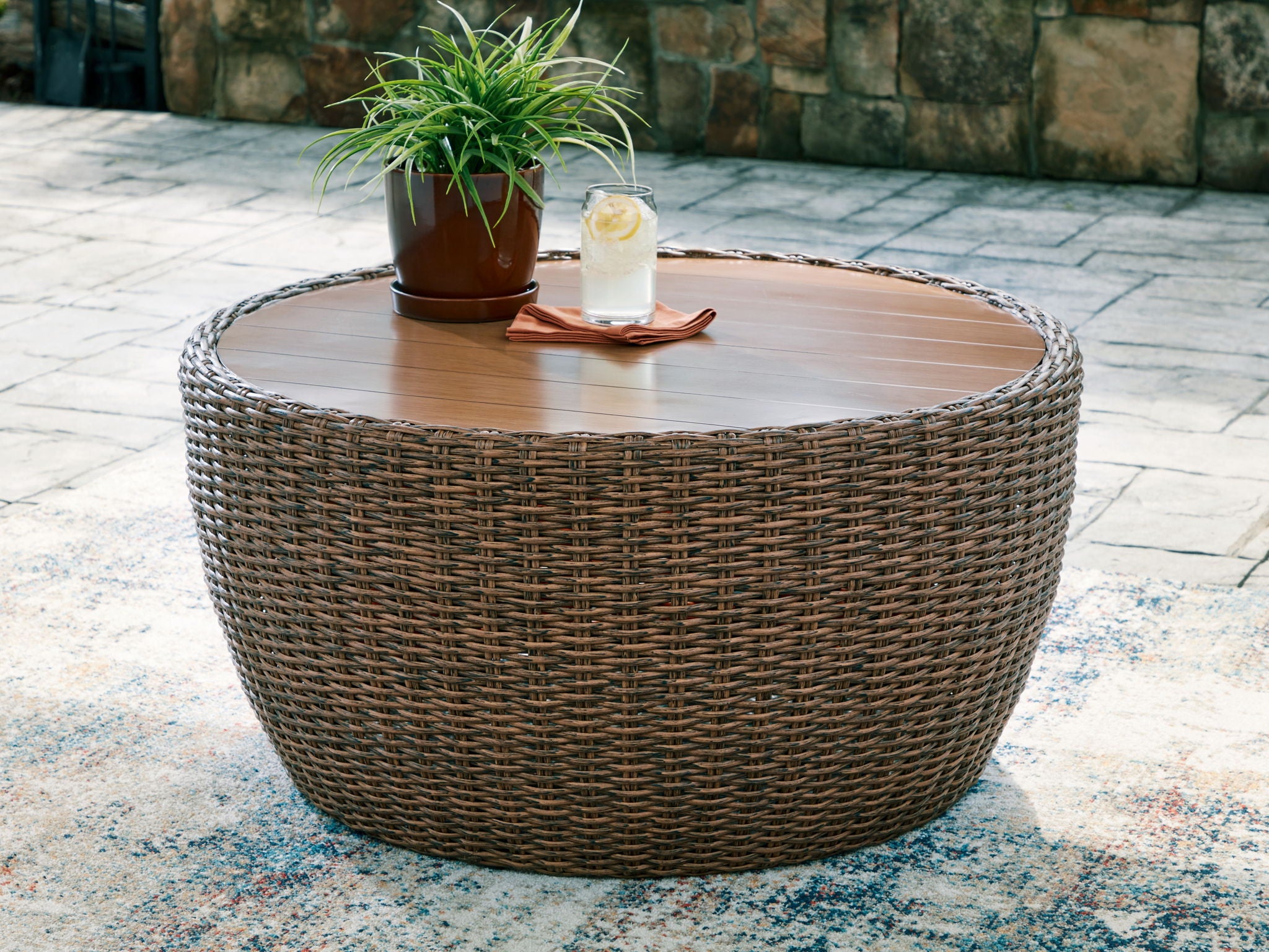 Double Point - Round Cocktail Table - Beige - Urban Living Furniture (Los Angeles, CA)