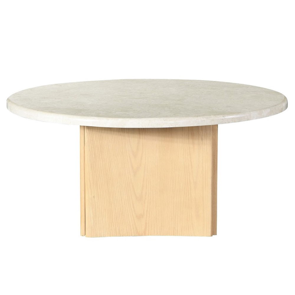 Qwin - Coffee Table With Marble Top - Marble Top & Oak - Urban Living Furniture (Los Angeles, CA)