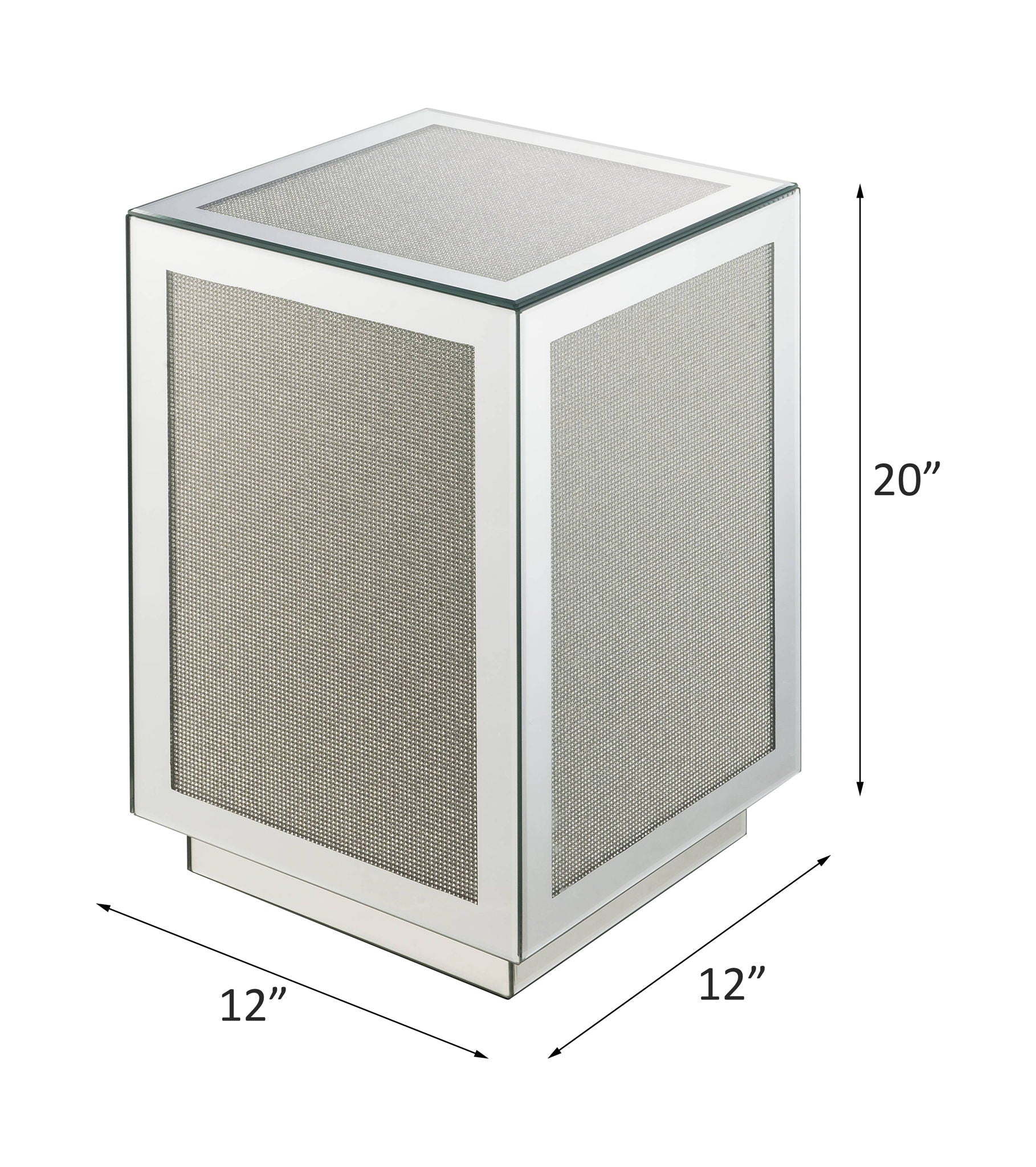 Noralie - 20" Accent Table - Mirrored, Faux Diamonds - Urban Living Furniture (Los Angeles, CA)