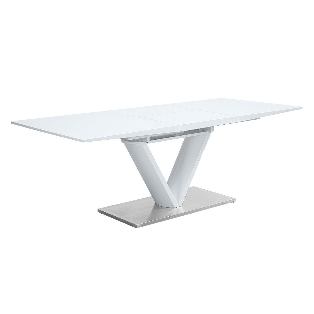 Gallegos - Dining Table With Leaf - White High Gloss - Urban Living Furniture (Los Angeles, CA)
