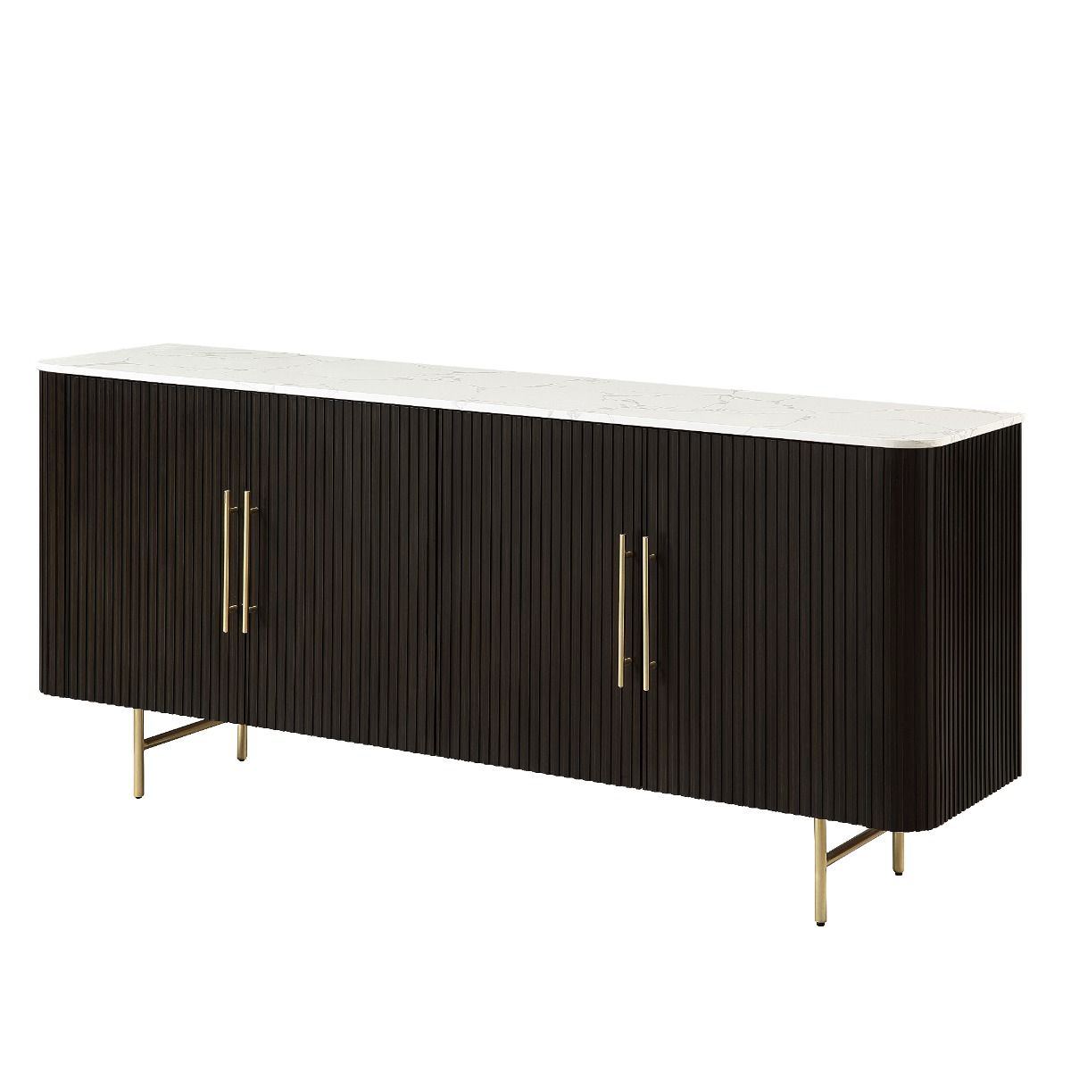 Clayten - Server - White Natural Marble Top & Espreeso Finish - Urban Living Furniture (Los Angeles, CA)