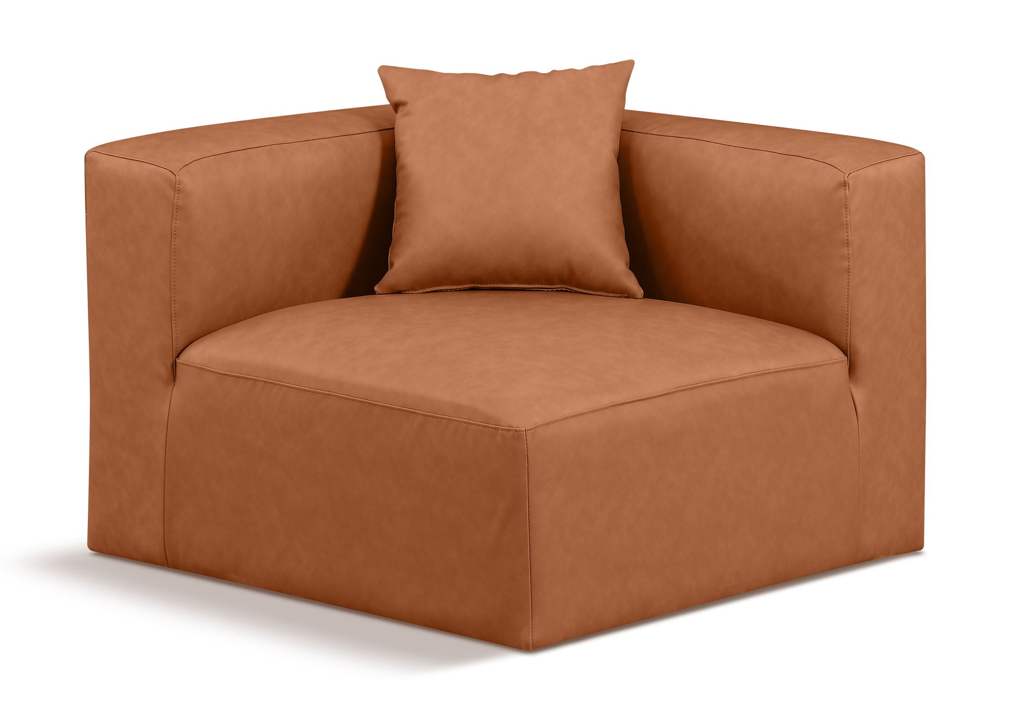 Cube - Corner Chair - Cognac - Urban Living Furniture (Los Angeles, CA)