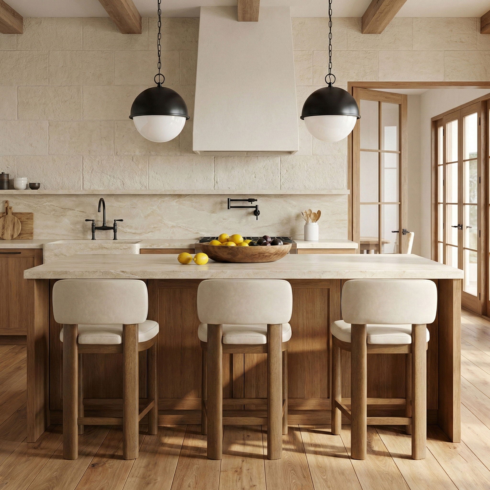 Paloma - Faux Leather Upholstered Counter Stool (Set of 2) - Brown Frame - Urban Living Furniture (Los Angeles, CA)