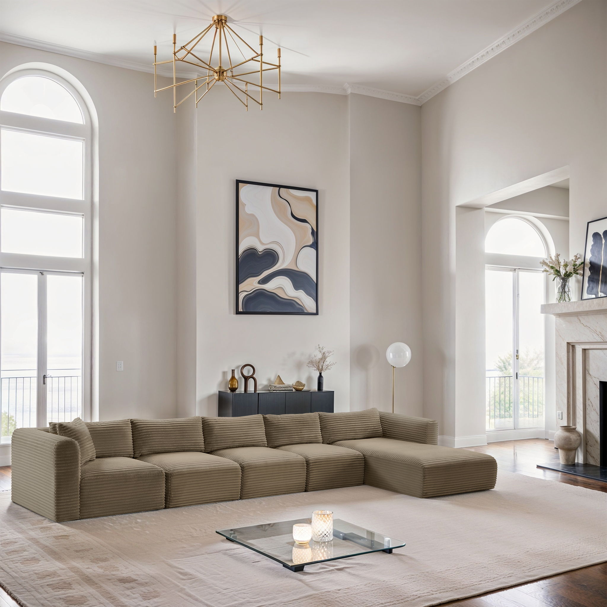 Shaggy - Fabric 5 Piece Modular Sectional With Chaise - Urban Living Furniture (Los Angeles, CA)