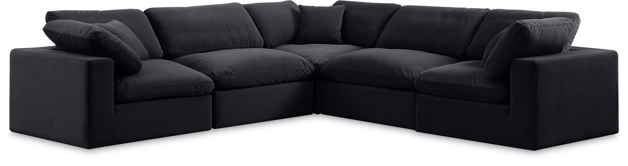 Comfy - 5 Piece Velvet Modular Corner Sectional - Urban Living Furniture (Los Angeles, CA)