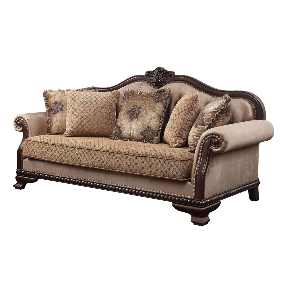 Chateau De Ville - Sofa With 5 Pillows (Same Lv01588) - Fabric & Espresso - Urban Living Furniture (Los Angeles, CA)