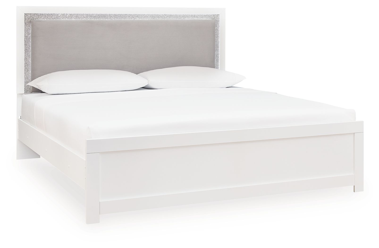 Maeling - King Upholstered Panel Bed - White - Urban Living Furniture (Los Angeles, CA)