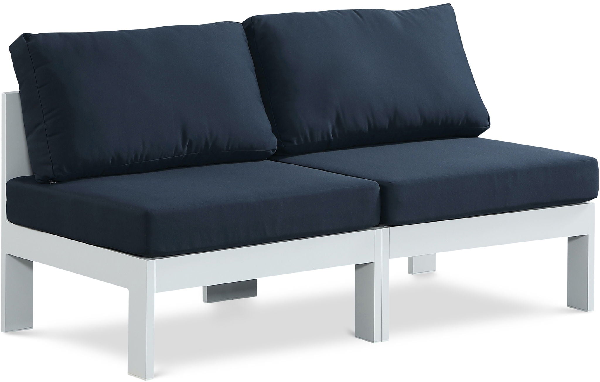 Nizuc - Outdoor Patio 2 Seat Armless Modular Sofa With White Frame - Urban Living Furniture (Los Angeles, CA)