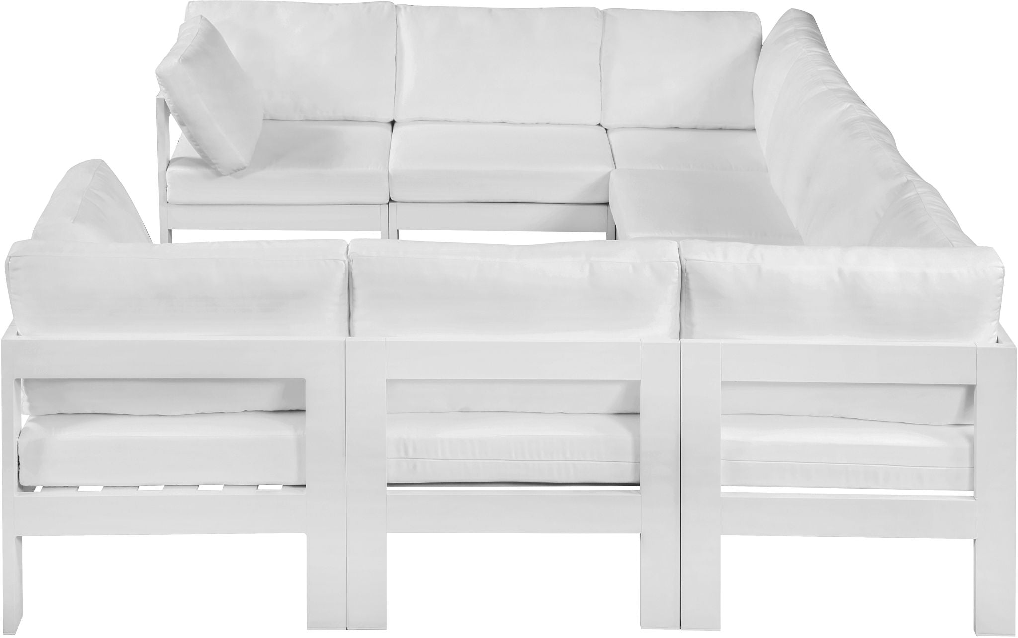 Nizuc - Outdoor Patio 8 Piece Modular Sectional With White Frame - Urban Living Furniture (Los Angeles, CA)