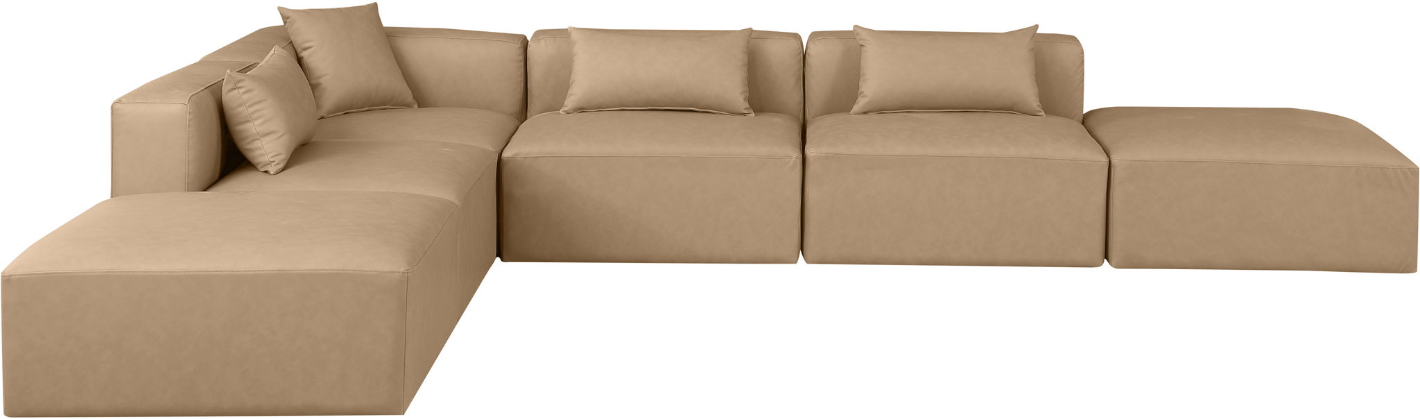 Cube - 6 Piece Modular Corner Armless Sectional - Tan - Urban Living Furniture (Los Angeles, CA)