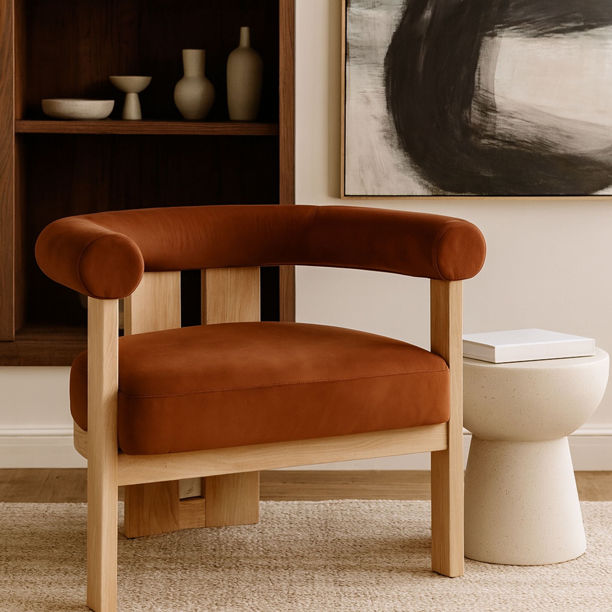 Arienzo - Performance Fabric Upholstered Accent Chair - Natural Base - Urban Living Furniture (Los Angeles, CA)