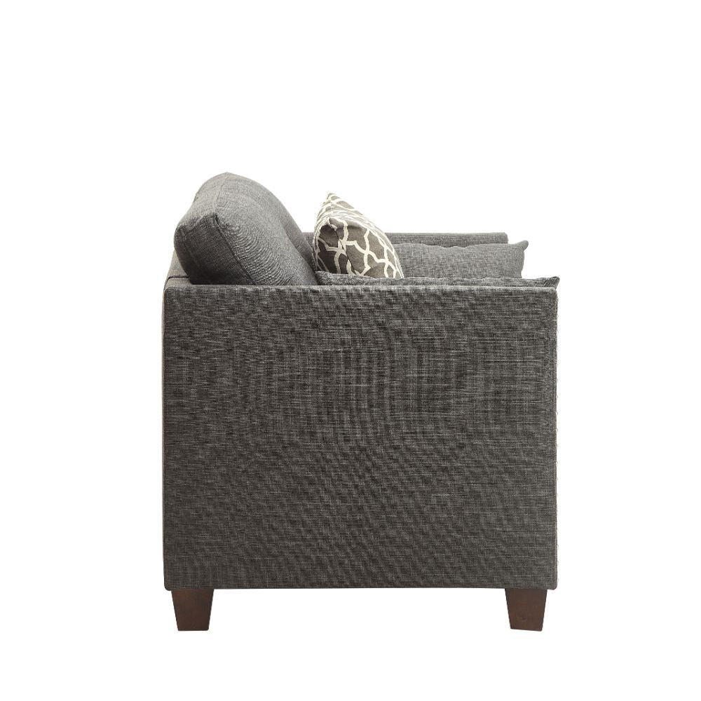 Laurissa - Chair With 3 Pillows - Light Charcoal Linen - Urban Living Furniture (Los Angeles, CA)