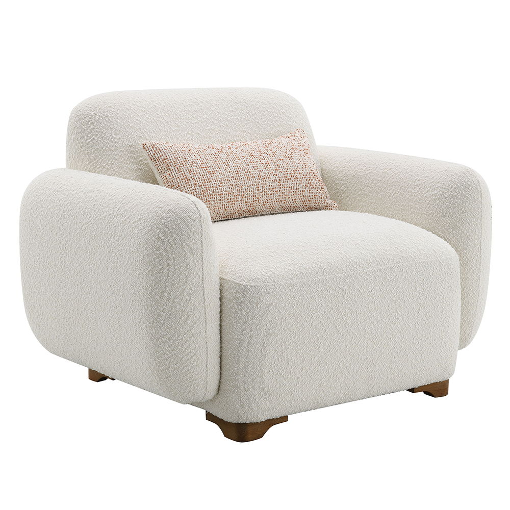 Darius - Chair With Pillow - Beige Boucle - Urban Living Furniture (Los Angeles, CA)