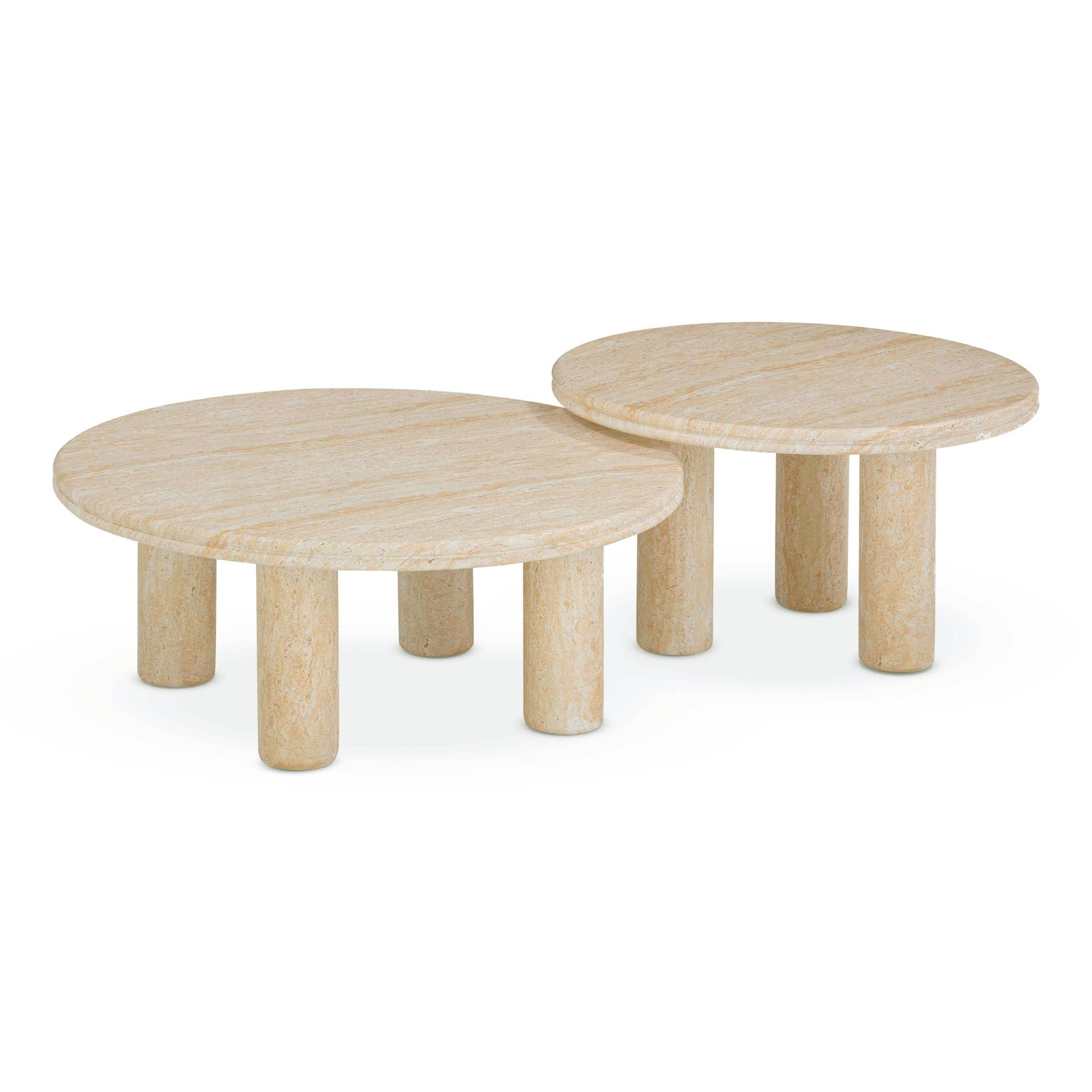 Amora - Indoor / Outdoor Nesting Accent Tables (Set of 2) - Travertine - Urban Living Furniture (Los Angeles, CA)