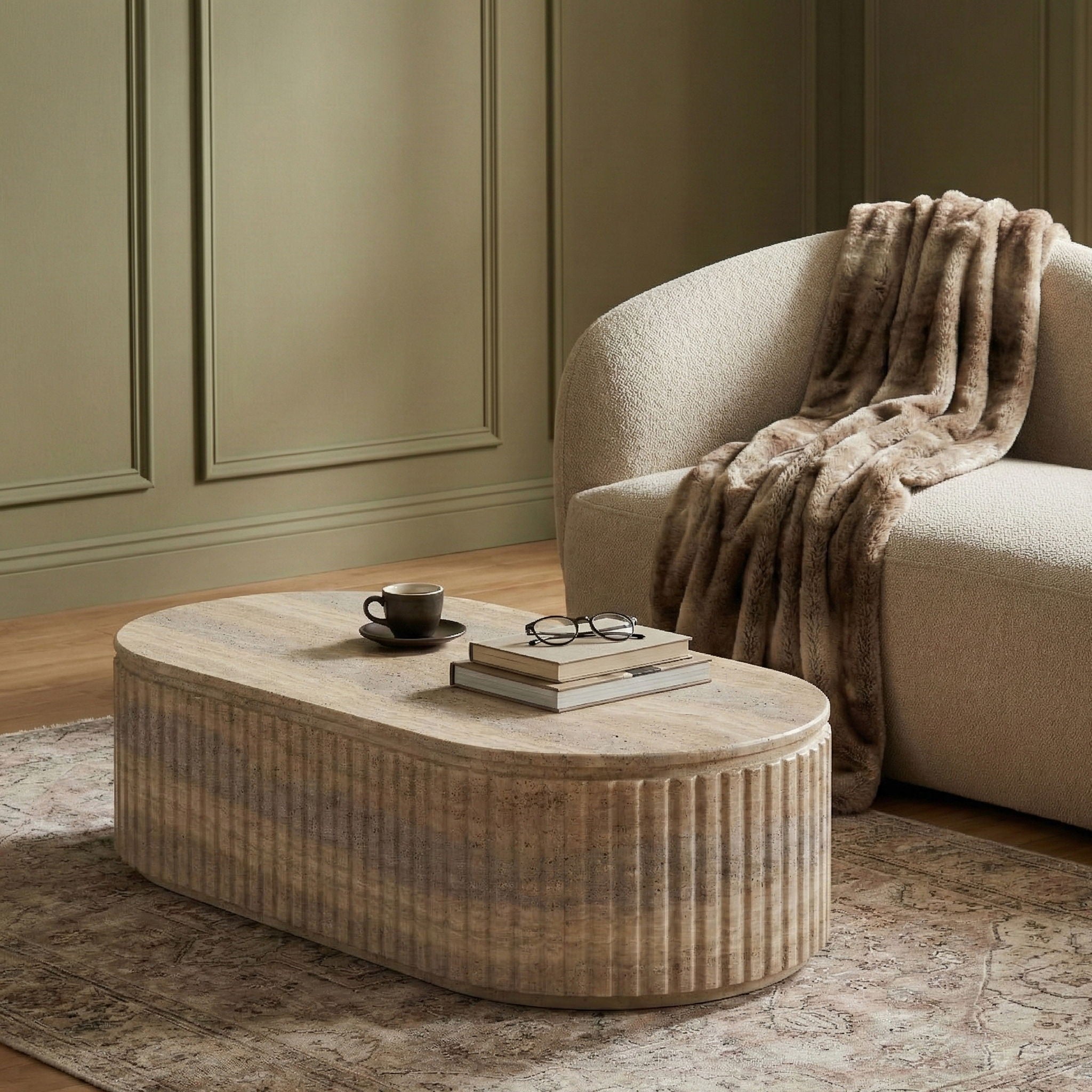 Catania - Concrete Indoor/Outdoor Coffee Table - Travertine - Urban Living Furniture (Los Angeles, CA)