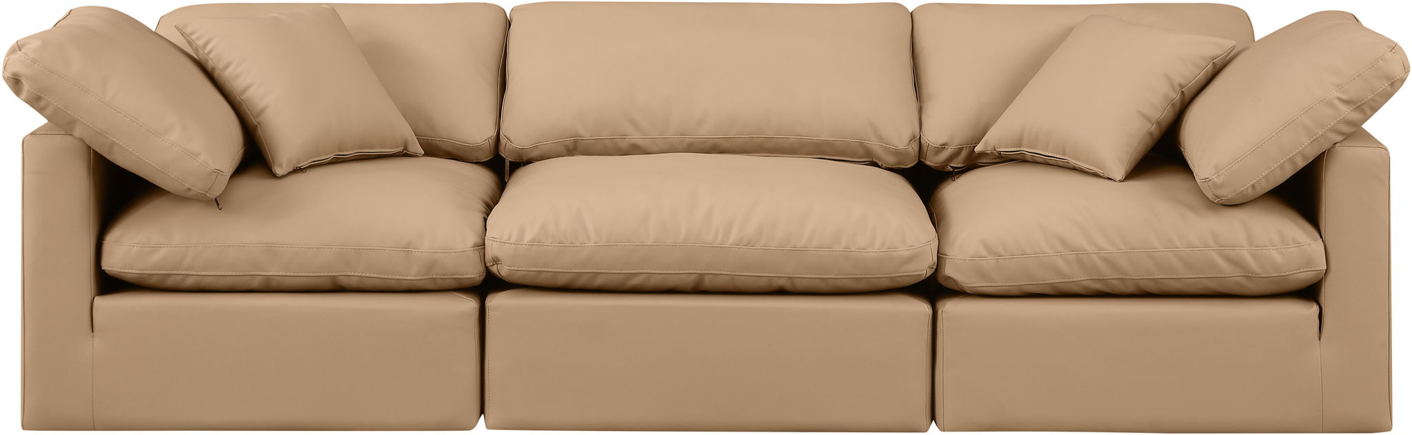 Indulge - Faux Leather 3 Piece Modular Sofa - Tan - Urban Living Furniture (Los Angeles, CA)