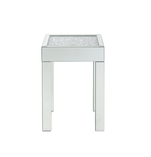 Noralie - 16" Square End Table With Glass Top - Mirrored & Faux Diamonds - Urban Living Furniture (Los Angeles, CA)