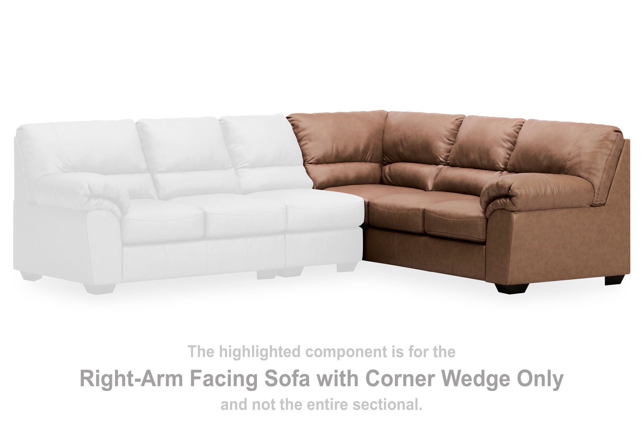 WillowBend - Caramel - RAF Sofa With Corner Wedge - Urban Living Furniture (Los Angeles, CA)