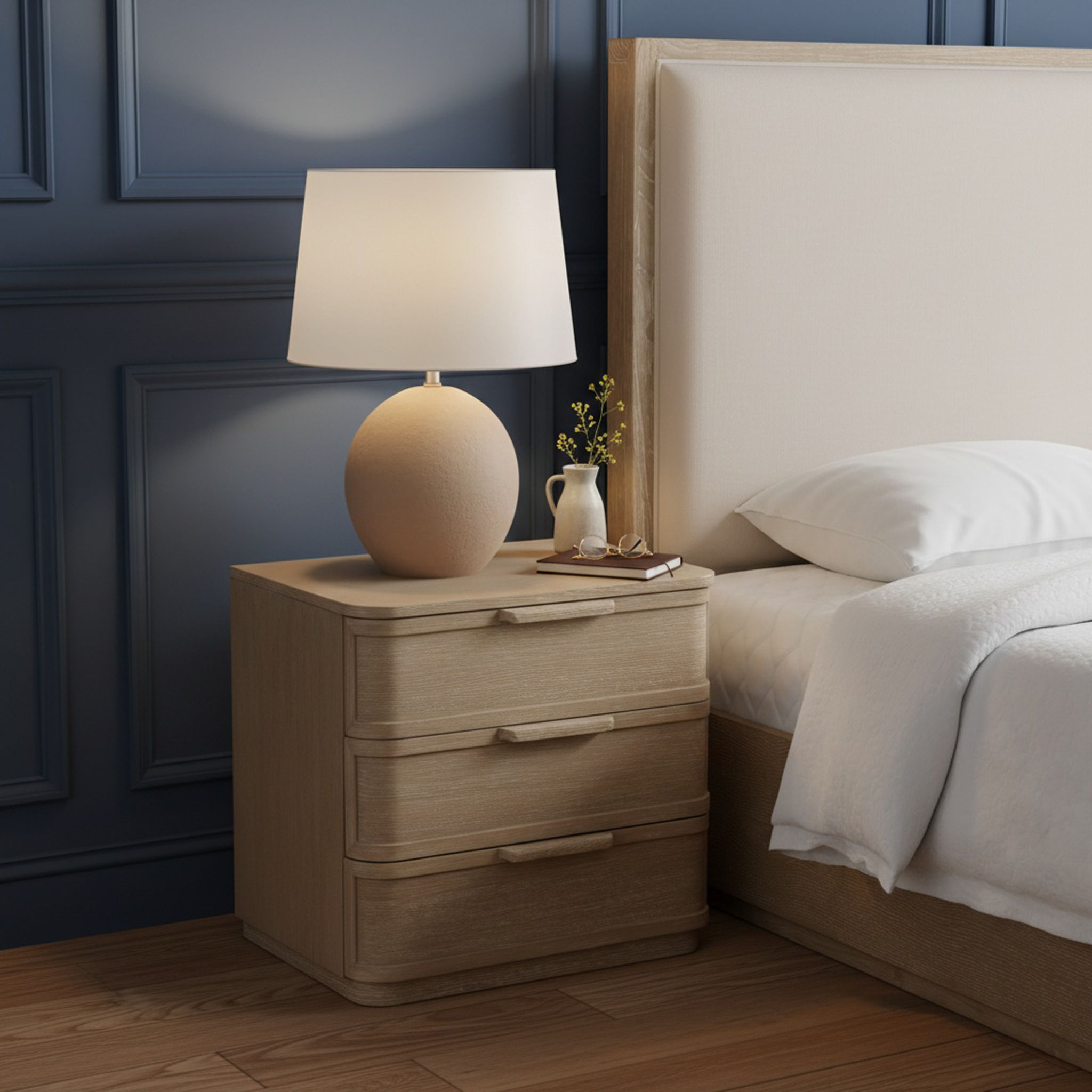 Tiberio - Oak Veneer And Solid Wood Nightstand - Urban Living Furniture (Los Angeles, CA)