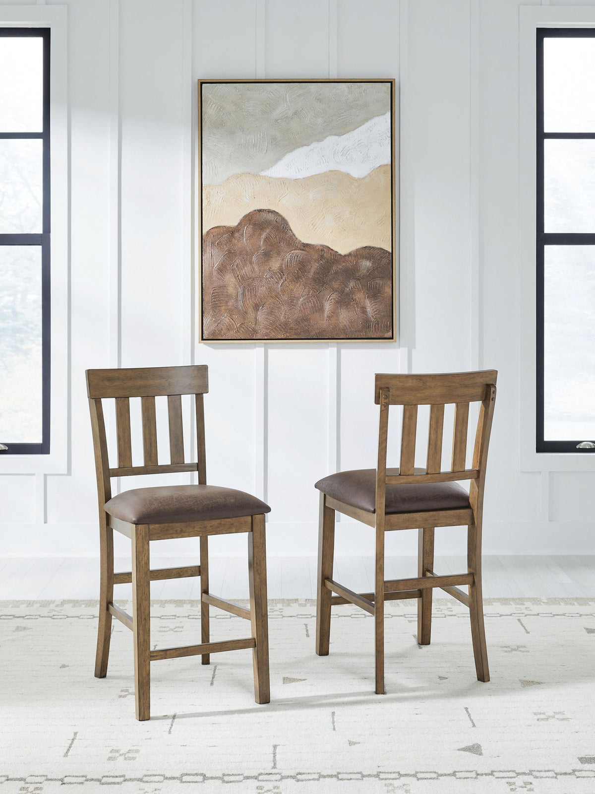 Urbinforte - Upholstered Barstool (Set of 2) - Light Brown - Urban Living Furniture (Los Angeles, CA)