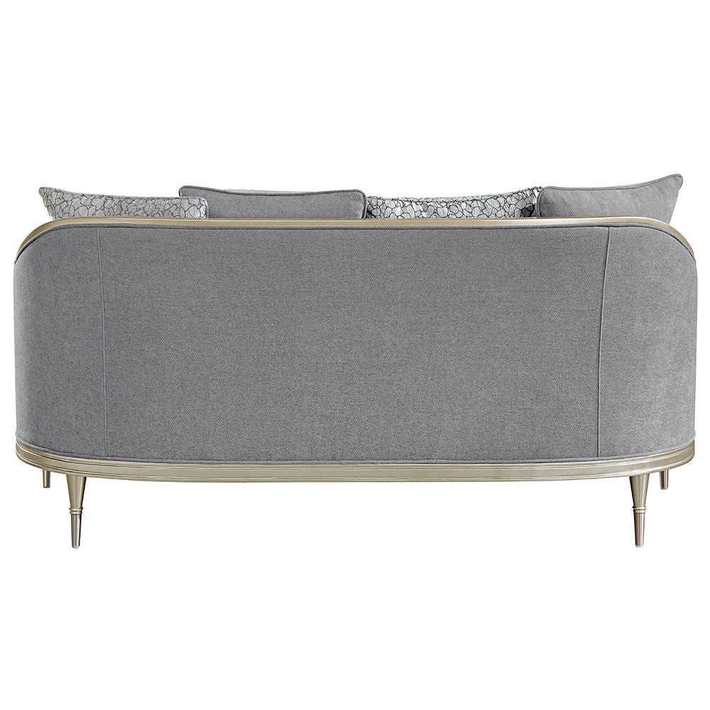 Fernando - Loveseat With 4 Pillows - Gray Chenille & Champagne - Urban Living Furniture (Los Angeles, CA)