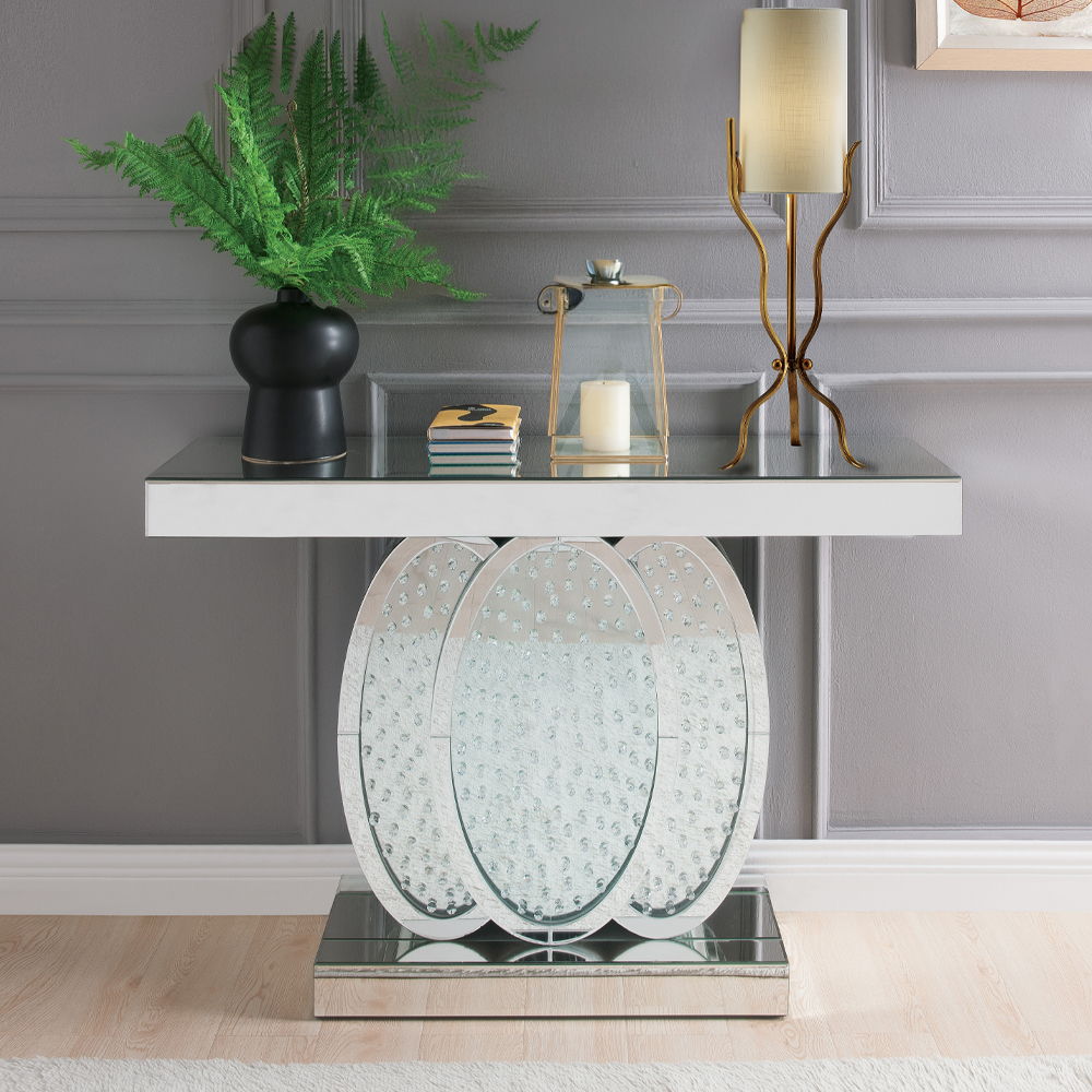 Nysa - 47"L Console Table - Mirrored & Faux Crystals - Urban Living Furniture (Los Angeles, CA)