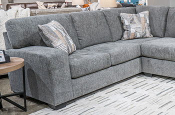 Clarington - LAF Sofa With Corner Wedge - Greystone