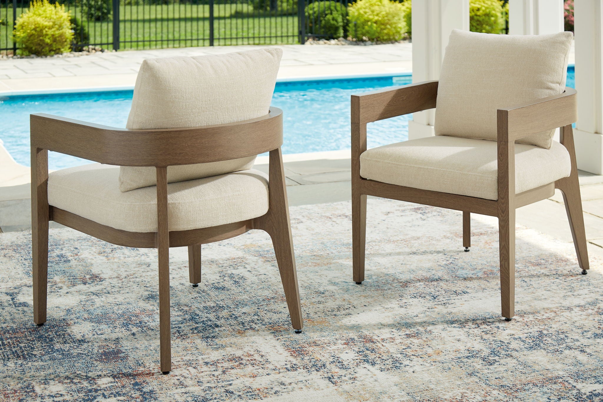 Serene Bay - Dark Brown / White - Arm Chair With Cushion (Set of 2) - Urban Living Furniture (Los Angeles, CA)