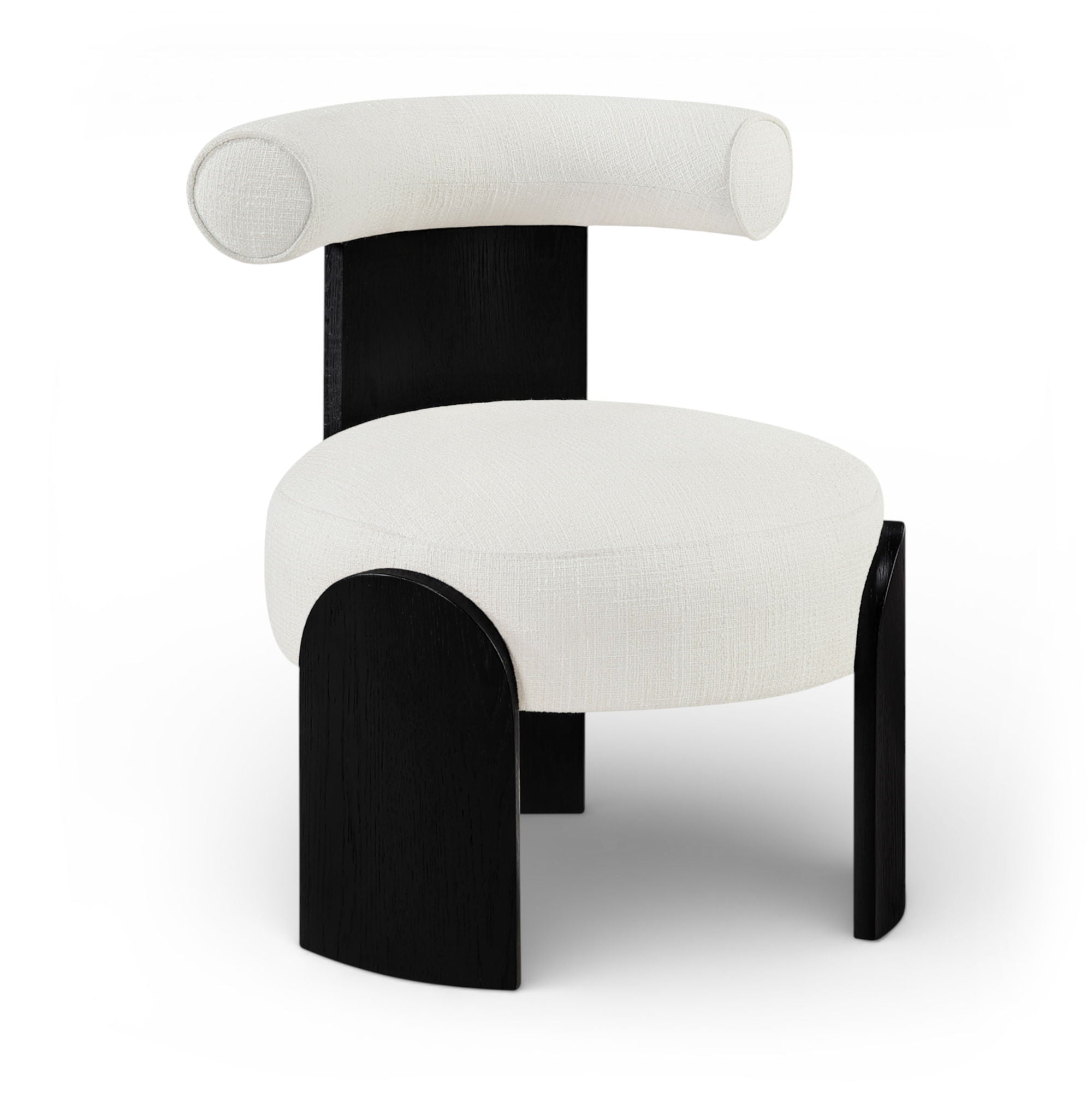 Calder - Linen Textured Fabric Upholstered Accent Chair - Painted Black Base - Urban Living Furniture (Los Angeles, CA)