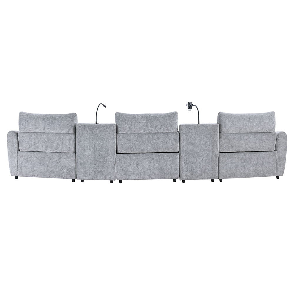 Fullar - LAF Modular Power Motion Recliner - Light Gary Chenille - Urban Living Furniture (Los Angeles, CA)