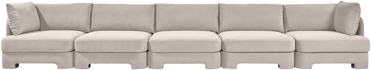 Hammond - Velvet Performance Fabric Upholstered 5 Piece Sofa