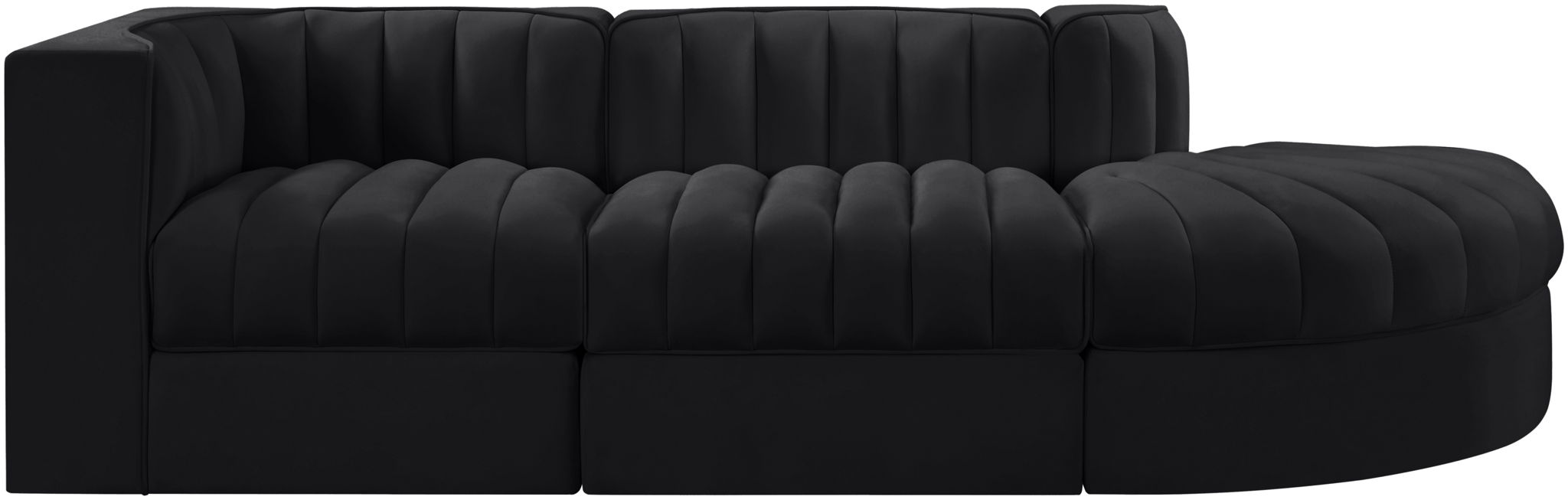 Rummi - Velvet Performance Fabric Upholstered 3 Piece Modular Sectional - Urban Living Furniture (Los Angeles, CA)