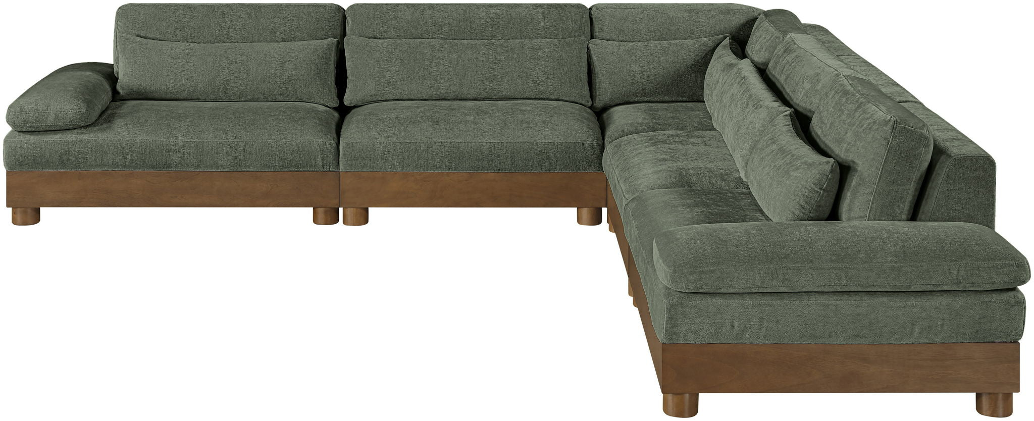 Turin - Chenille Fabric Upholstered Modular Sectional - Green