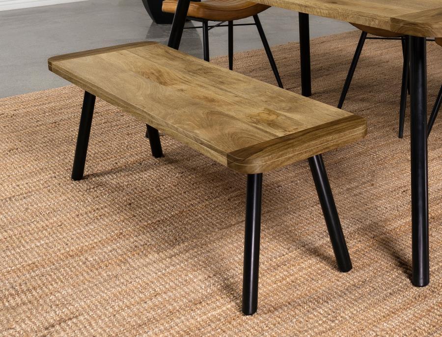 Maverick - Wood Dining Bench - Natural Mango And Black - Urban Living Furniture (Los Angeles, CA)
