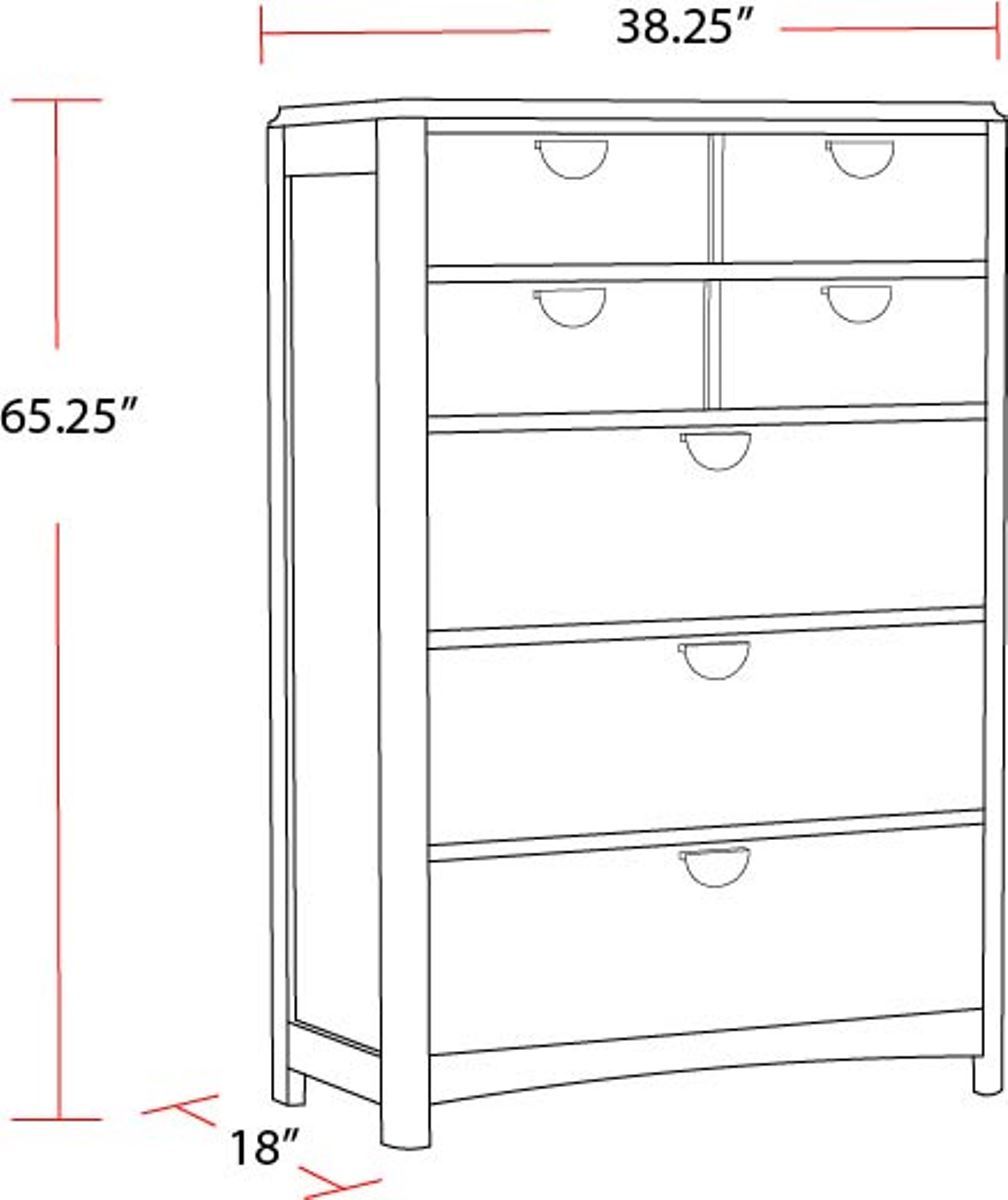 Escape - Bedroom 5 Drawer Chest With Cedar Bottom - Glazed Natural Oak - Urban Living Furniture (Los Angeles, CA)